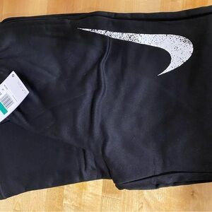 Nike Kids Black Joggers with White Swoosh